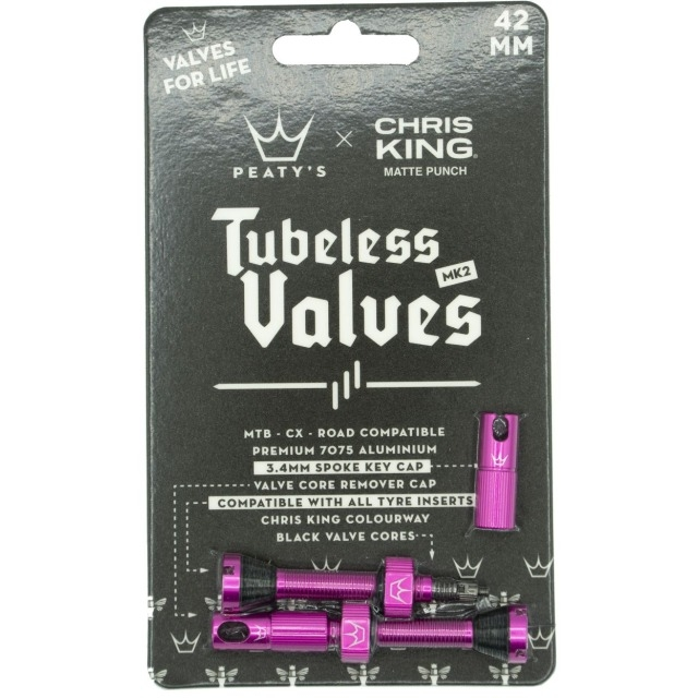 Peaty's Ventil, Chris King Tubeless MKII, 42mm, Pink